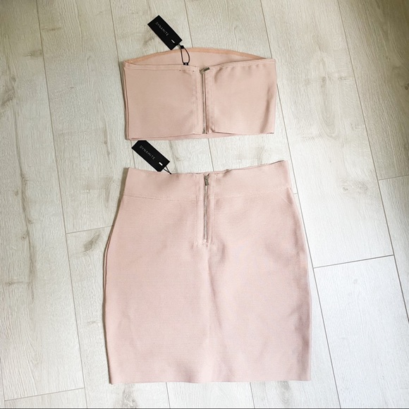 NWT Blush Bandage Skirt & Bandeau Set - Picture 4 of 5